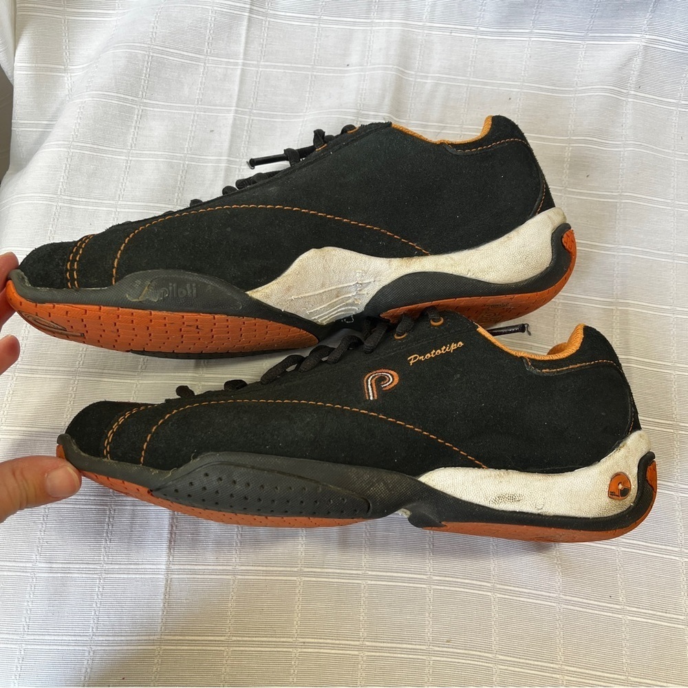 Piloti Prototipo Black and Orange Suede Driving Shoes Men's 6.5 Racecar Quality - Picture 7 of 13